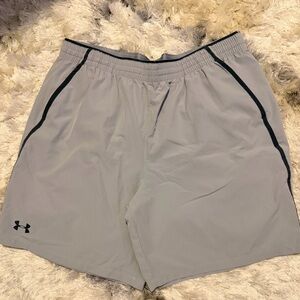 Under Armour Men's Gray Athletic Shorts with Black Trim